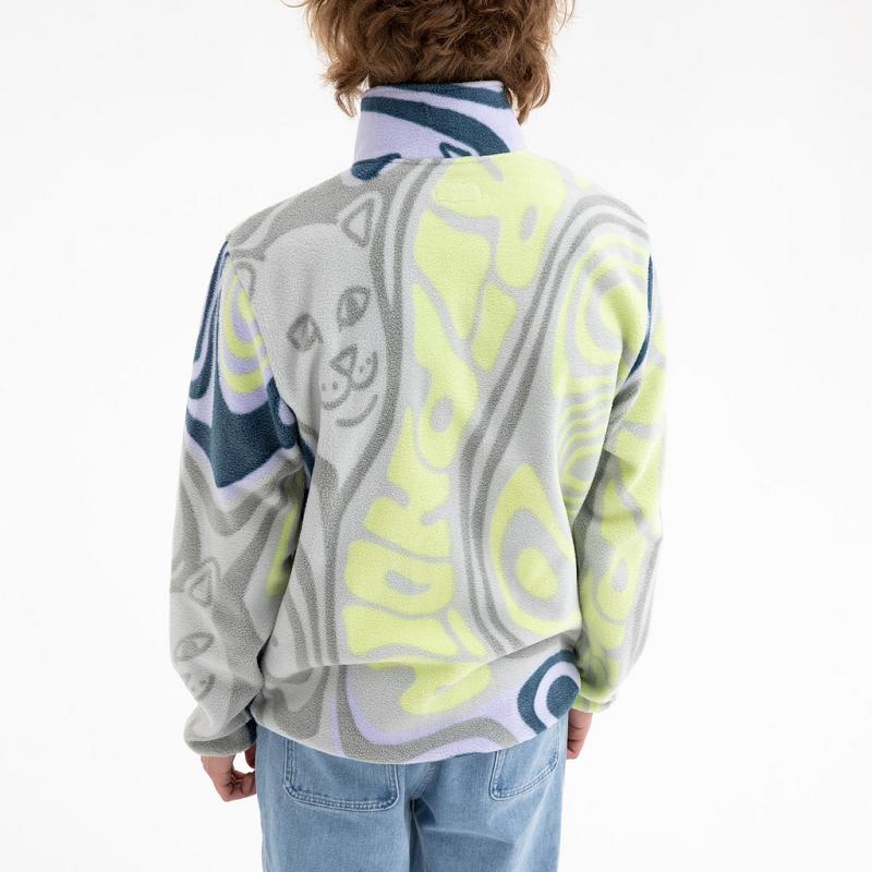 Grey / Lavender Ripndip Hypnotic Polar Fleece Jackets | USAYU2502