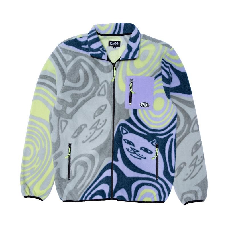 Grey / Lavender Ripndip Hypnotic Polar Fleece Jackets | USAYU2502