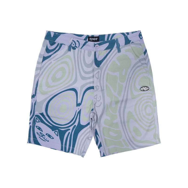 Grey / Lavender Ripndip Hypnotic Twill Shorts | USADN2812