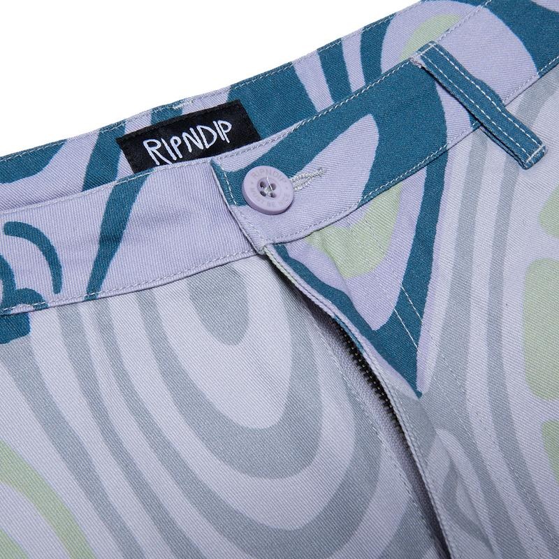 Grey / Lavender Ripndip Hypnotic Twill Shorts | USADN2812