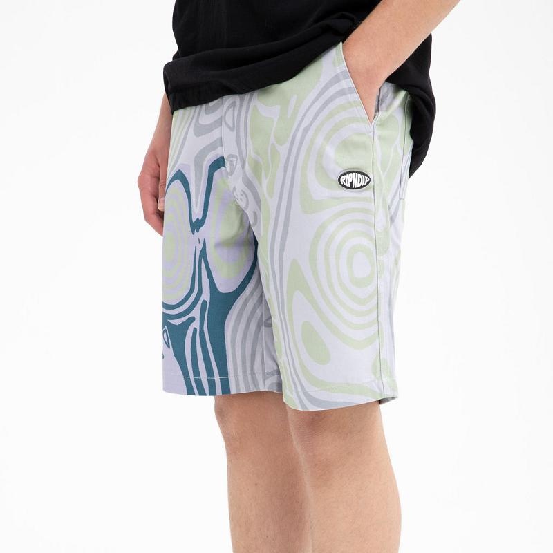 Grey / Lavender Ripndip Hypnotic Twill Shorts | USADN2812