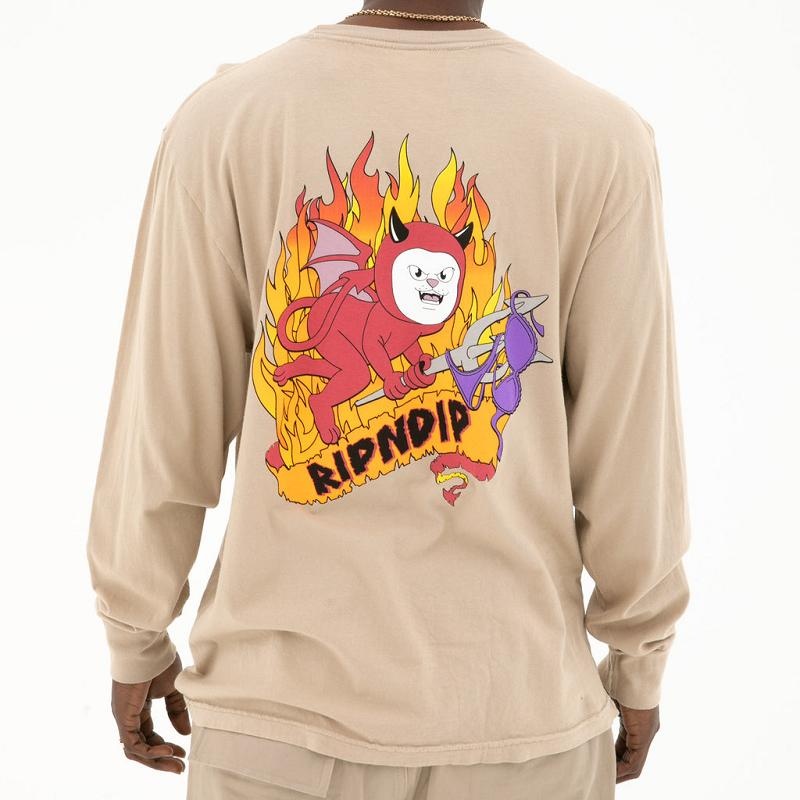 Khaki Ripndip Fireworld Long Sleeve | USAMA2560