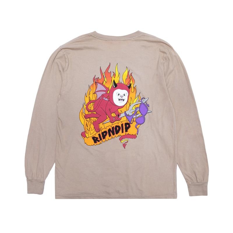 Khaki Ripndip Fireworld Long Sleeve | USAMA2560