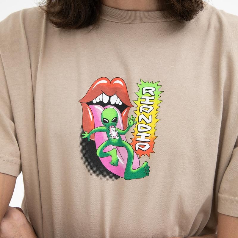 Khaki Ripndip Happy Lickin Shirts | USAFM2740