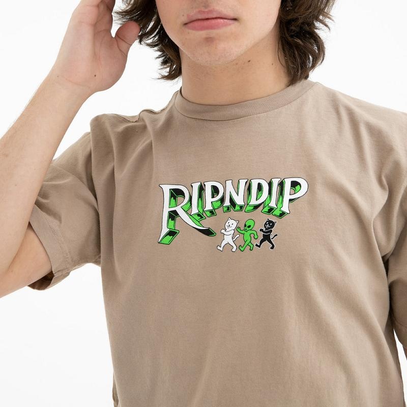 Khaki Ripndip Strange Forest Shirts | USAUT2747