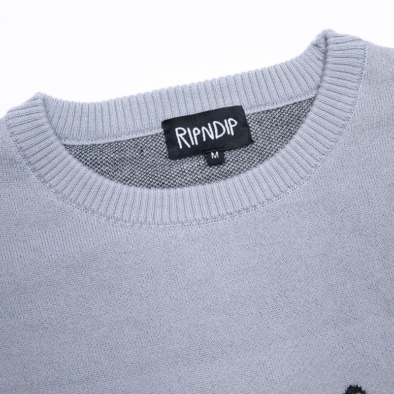 Light Blue Ripndip Heaven And Hell Knit Sweaters | USADN2857