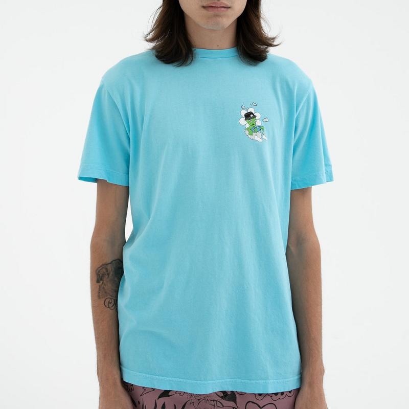 Light Blue Ripndip Relaxed Shirts | USALH2735