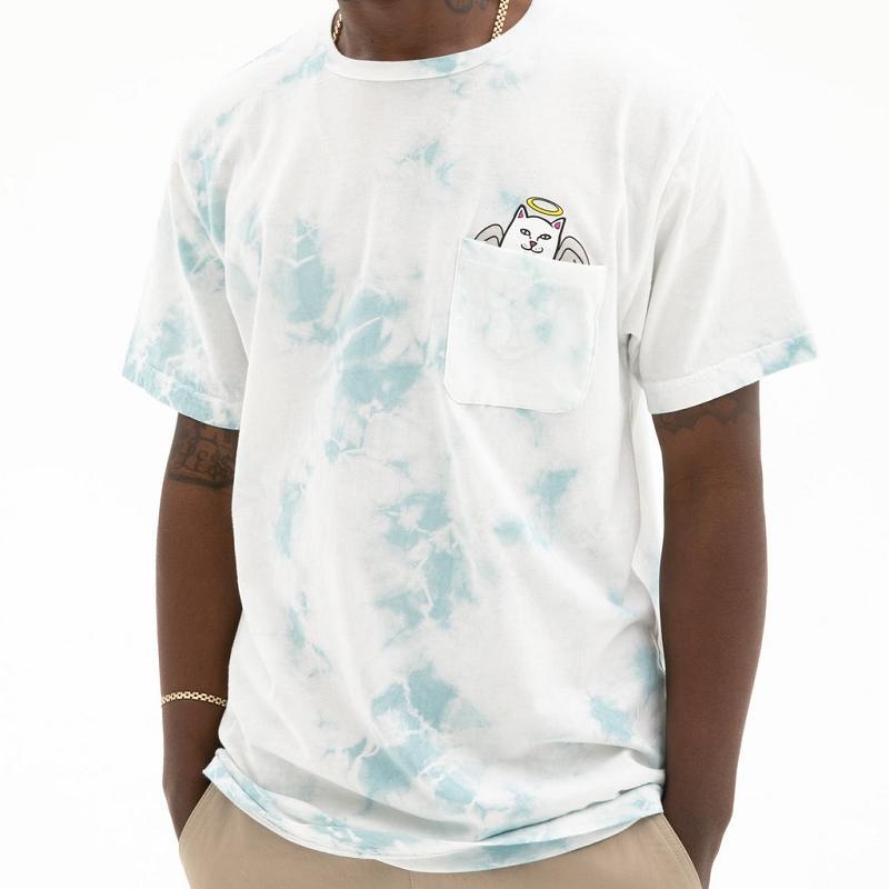 Light Blue Wash Ripndip Lord Angel Pocket Shirts | USAKI2665