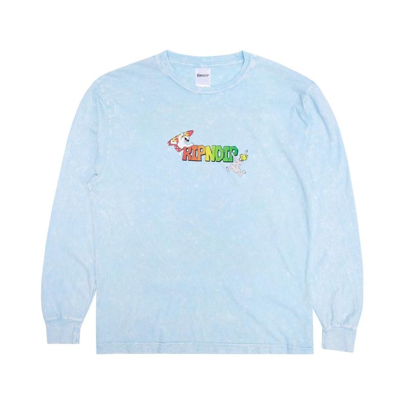 Light Blue Wash Ripndip Summer Break Long Sleeve | USAPQ2576