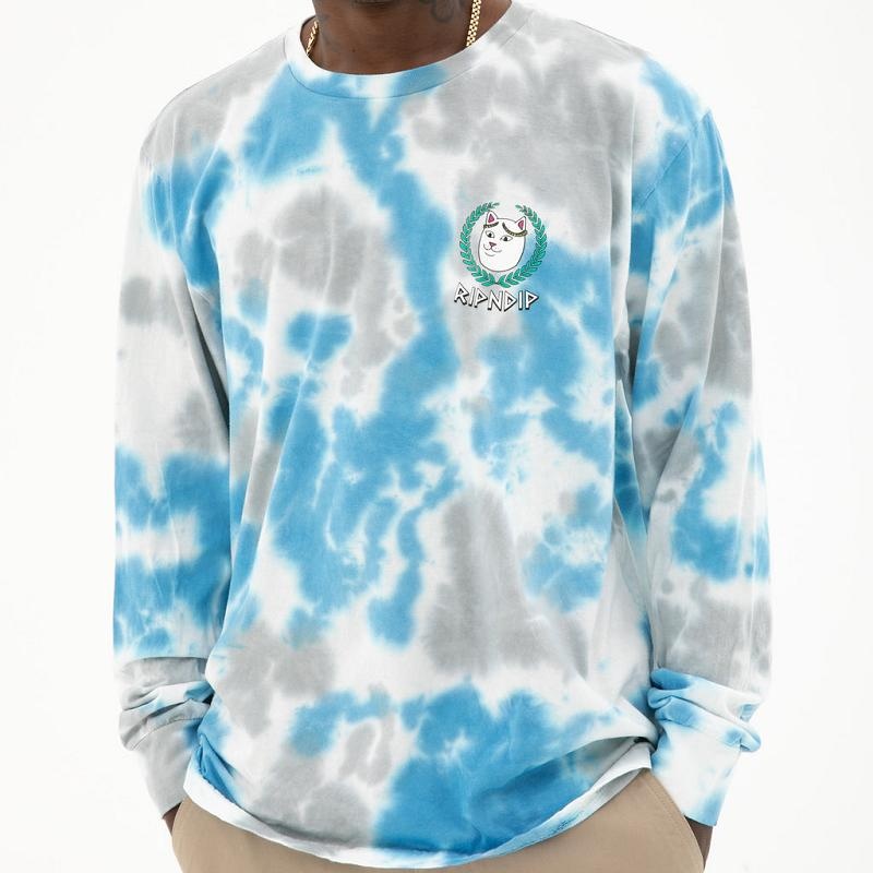 Light Blue Wash Ripndip Waiting In Heaven Long Sleeve | USAWY2558