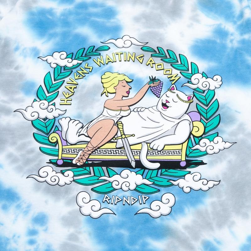 Light Blue Wash Ripndip Waiting In Heaven Long Sleeve | USAWY2558