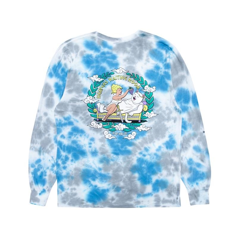 Light Blue Wash Ripndip Waiting In Heaven Long Sleeve | USAWY2558