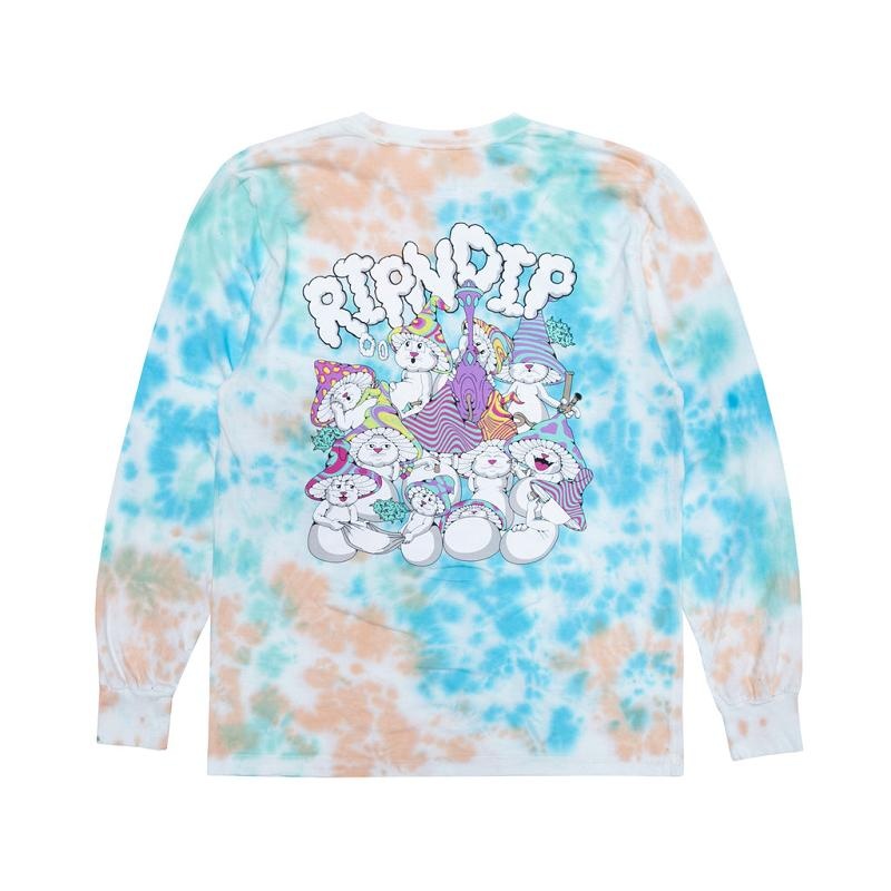 Light Blue / Coral Ripndip Kaleidoscopic Long Sleeve | USAVD2563