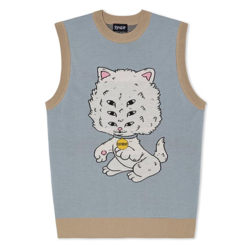 Light Ripndip Big Head Knit Vest Sweaters | USAQZ2869