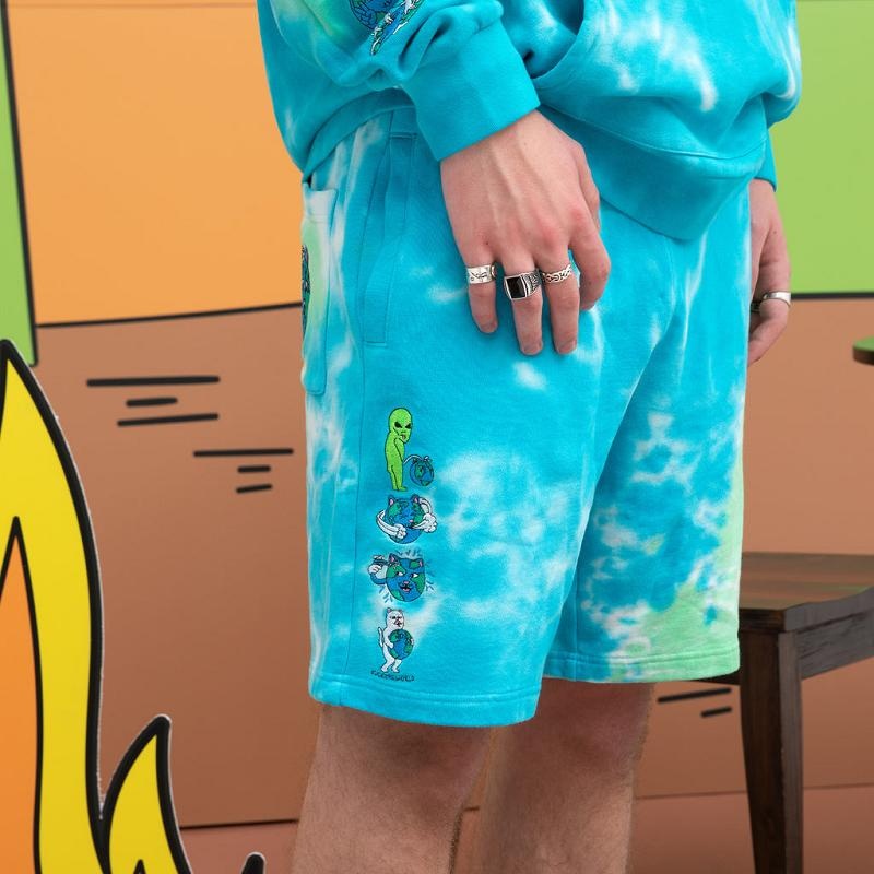 Light Turquoise / Green Ripndip Save the World Sweat Shorts | USAGL2810