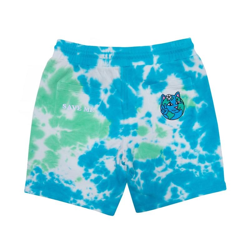 Light Turquoise / Green Ripndip Save the World Sweat Shorts | USAGL2810