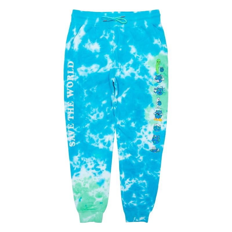 Light Turquoise / Green Ripndip Save the World Embroidered Sweatpants | USAJJ2879