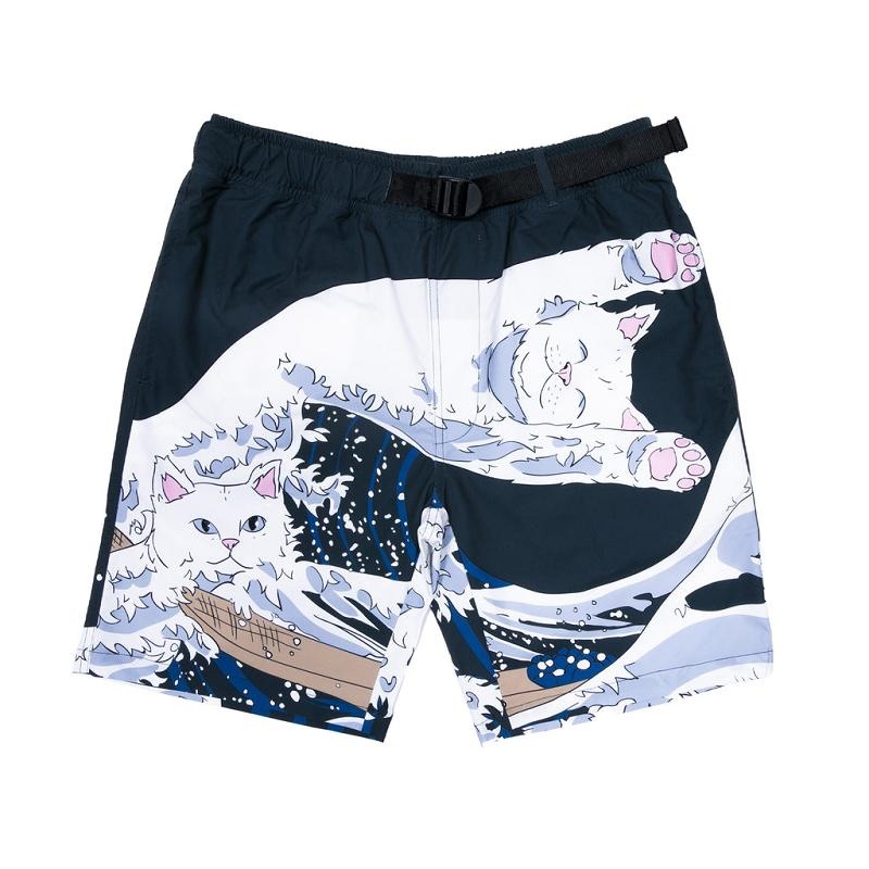 Navy Ripndip Great Wave Swim Shorts | USALH2806