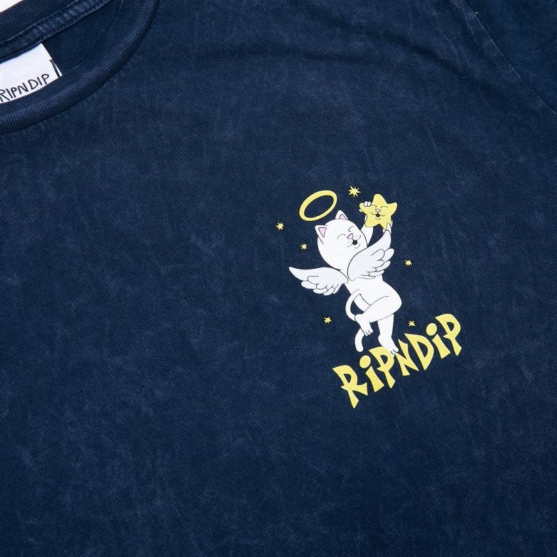 Navy Wash Ripndip Lullaby Shirts | USAYU2704