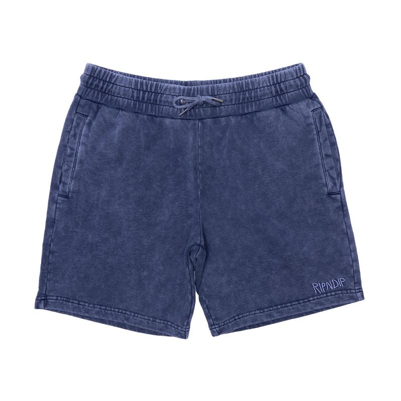 Navy Wash Ripndip Peek A Nermal Sweat Shorts | USABC2801