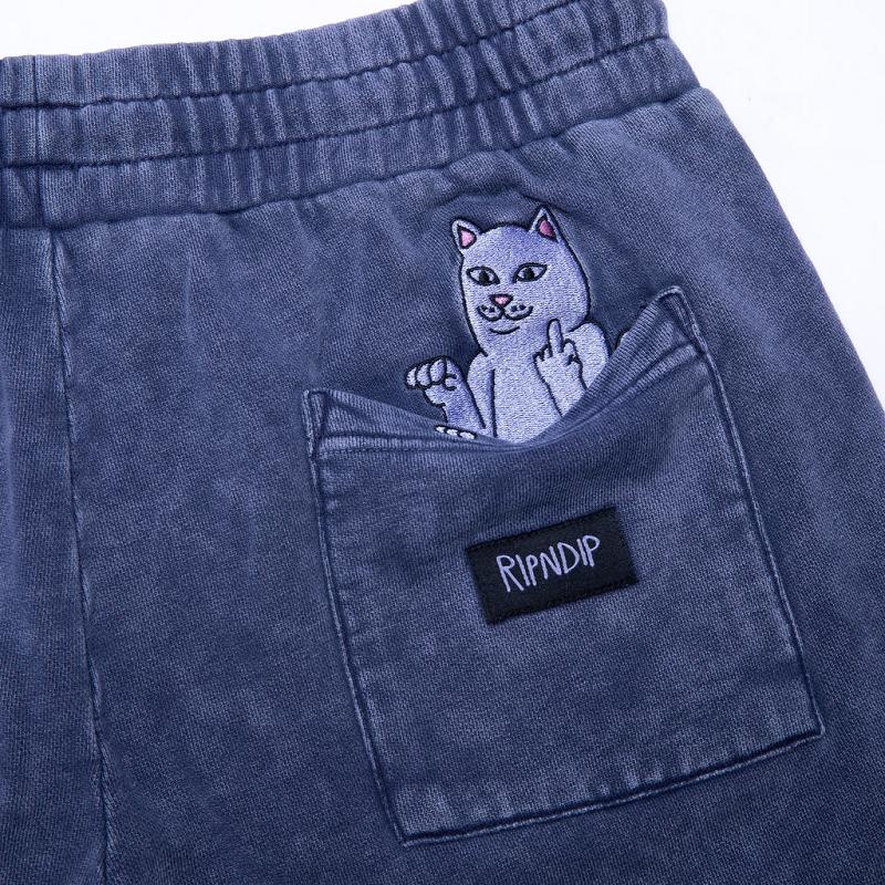 Navy Wash Ripndip Peek A Nermal Sweat Shorts | USABC2801