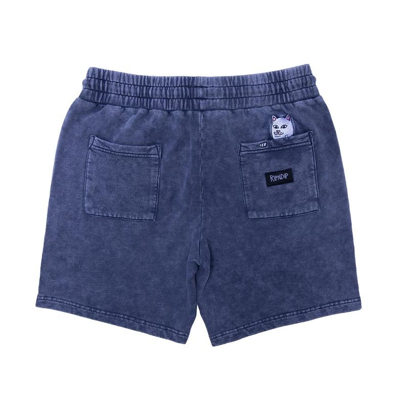 Navy Wash Ripndip Peek A Nermal Sweat Shorts | USABC2801