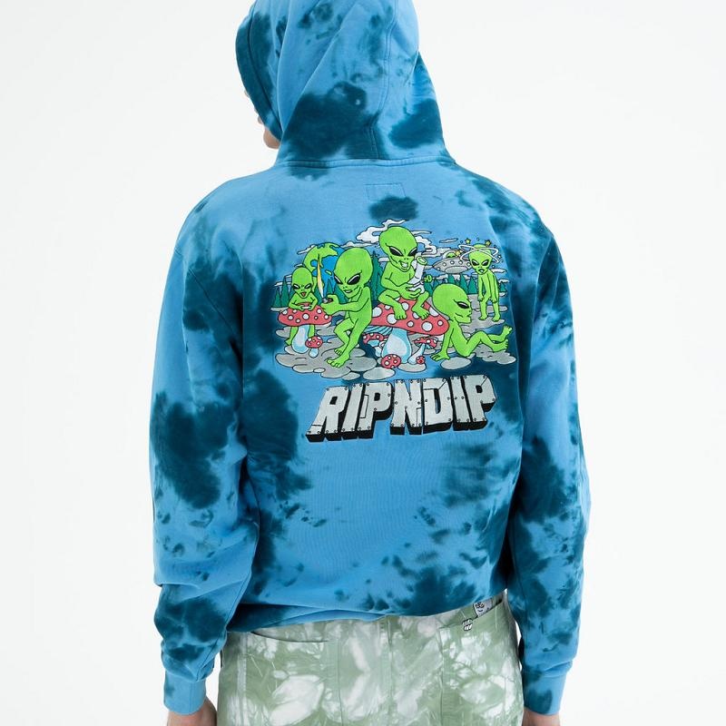 Navy Wash Ripndip Space Gang Hoodie | USAHK2466