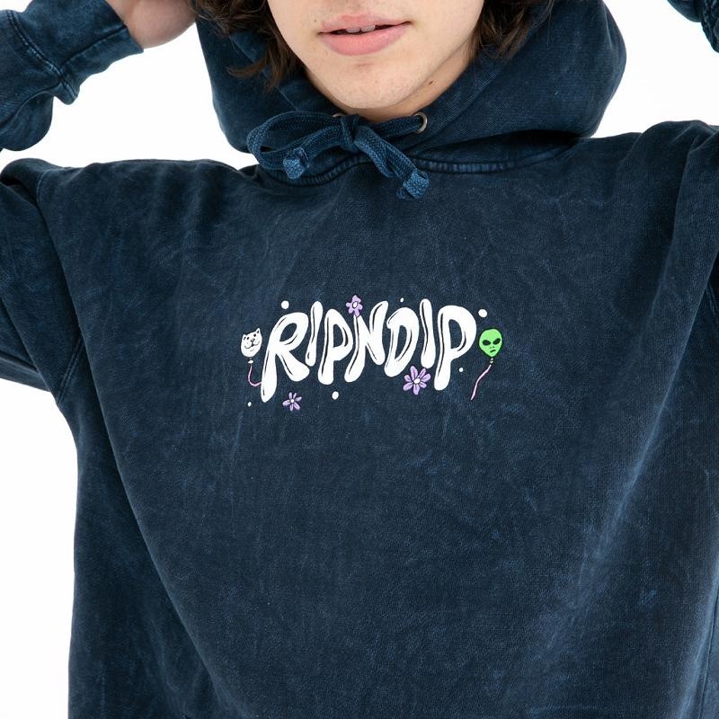 Navy Wash Ripndip Super High Hoodie | USAJJ2465