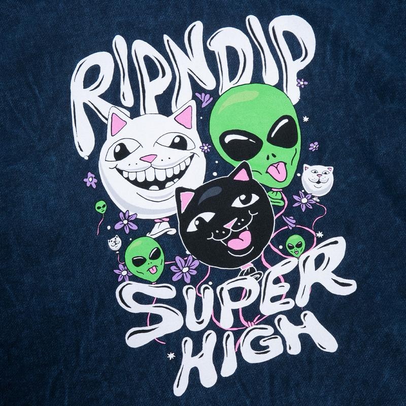 Navy Wash Ripndip Super High Hoodie | USAJJ2465