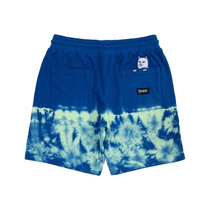 Navy / Green Ripndip Prisma Sweat Shorts | USARW2795