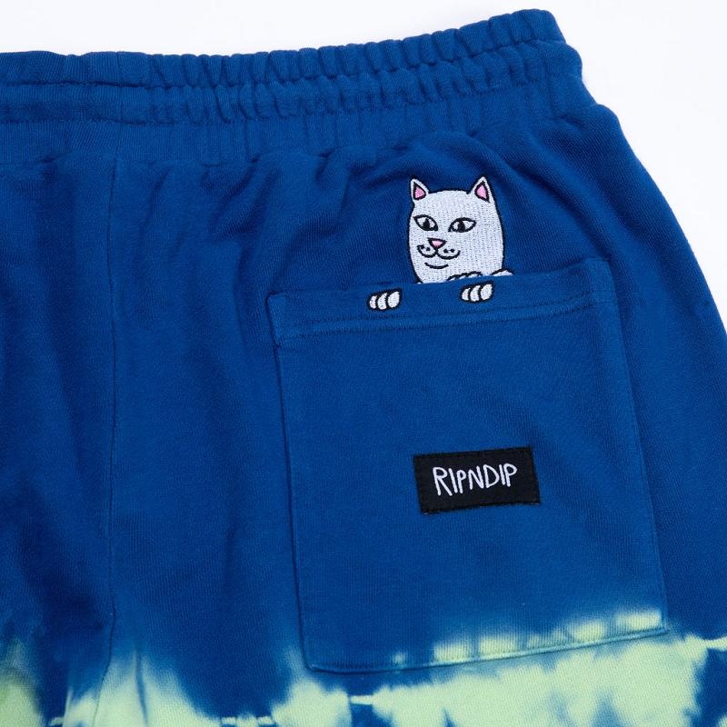 Navy / Green Ripndip Prisma Sweat Shorts | USARW2795