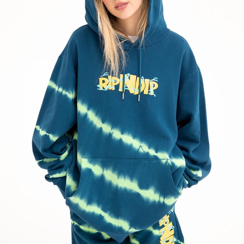 Navy / Green Ripndip Super Sanerm Hoodie | USAEX2401