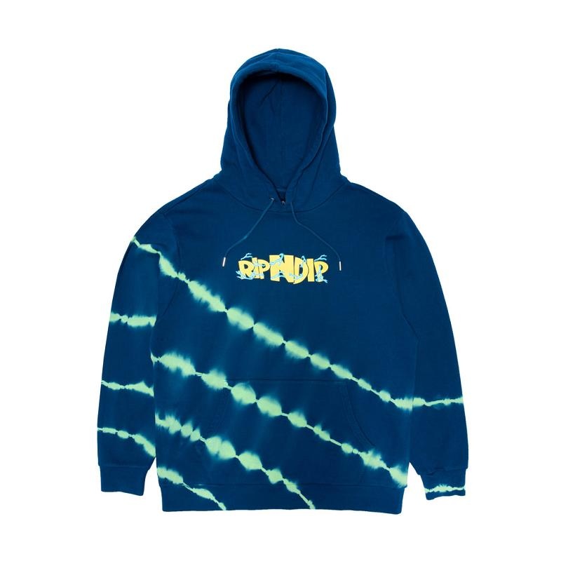 Navy / Green Ripndip Super Sanerm Hoodie | USAEX2401