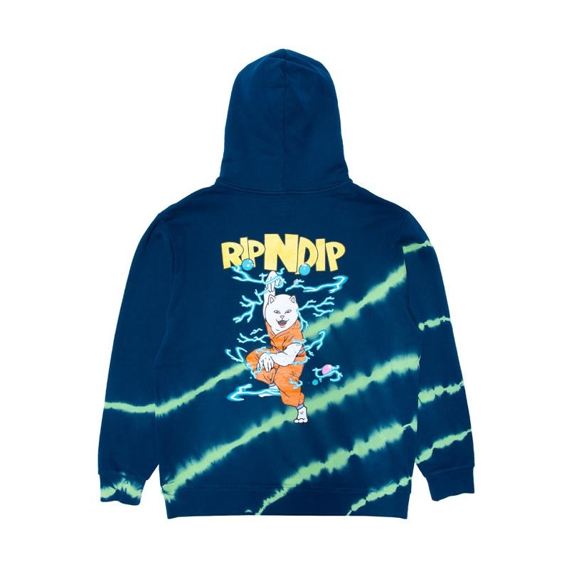 Navy / Green Ripndip Super Sanerm Hoodie | USAEX2401