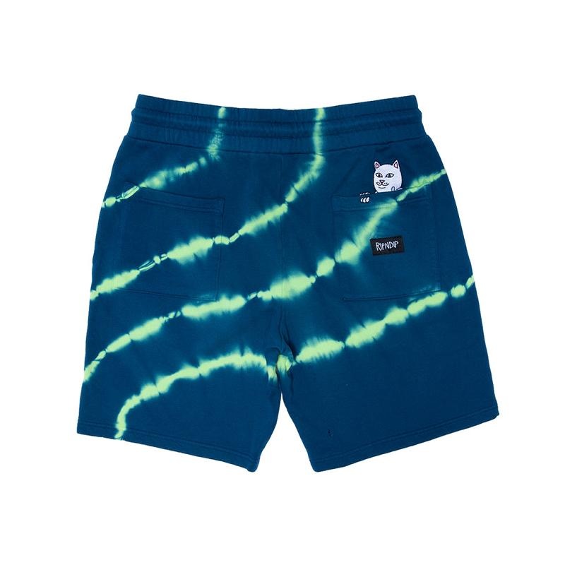 Navy / Green Ripndip Super Sanerm Sweat Shorts | USAAP2814