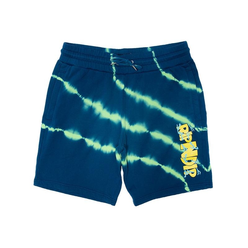 Navy / Green Ripndip Super Sanerm Sweat Shorts | USAAP2814