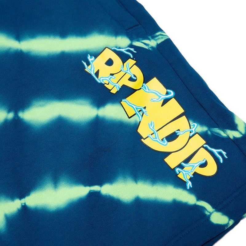 Navy / Green Ripndip Super Sanerm Sweat Shorts | USAAP2814