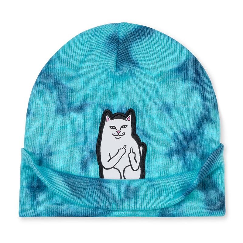 Navy / Light Turquoise Wash Ripndip Lord Nermal Beanie | USAQZ2922