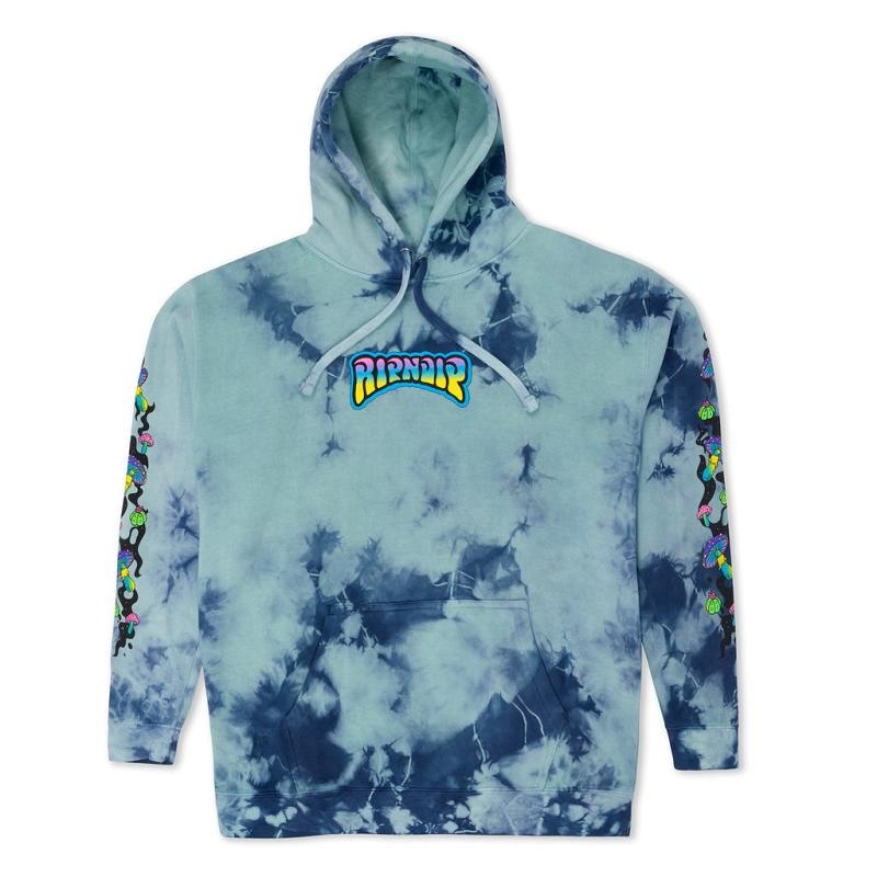 Navy / Light Turquoise Wash Ripndip Psychedelic Garden Hoodie | USAFM2494