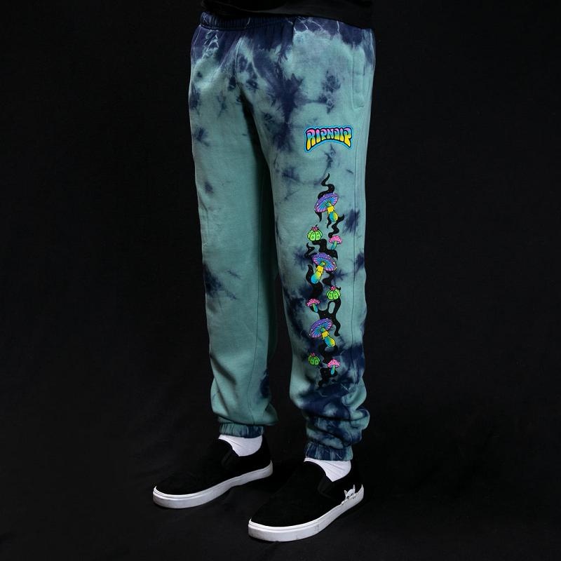 Navy / Light Turquoise Wash Ripndip Psychedelic Garden Sweatpants | USAYU2890