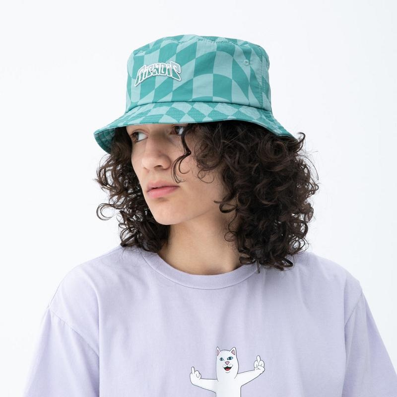 Olive Ripndip Checked Bucket Hats | USAUT2934