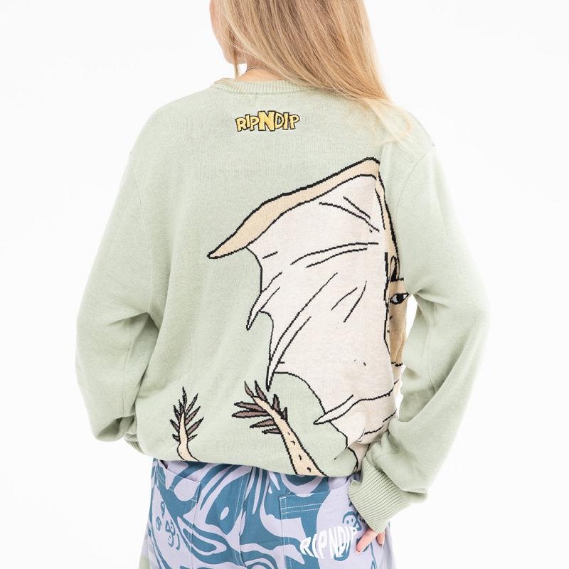 Olive Ripndip Gidora Knit Sweaters | USAFM2856