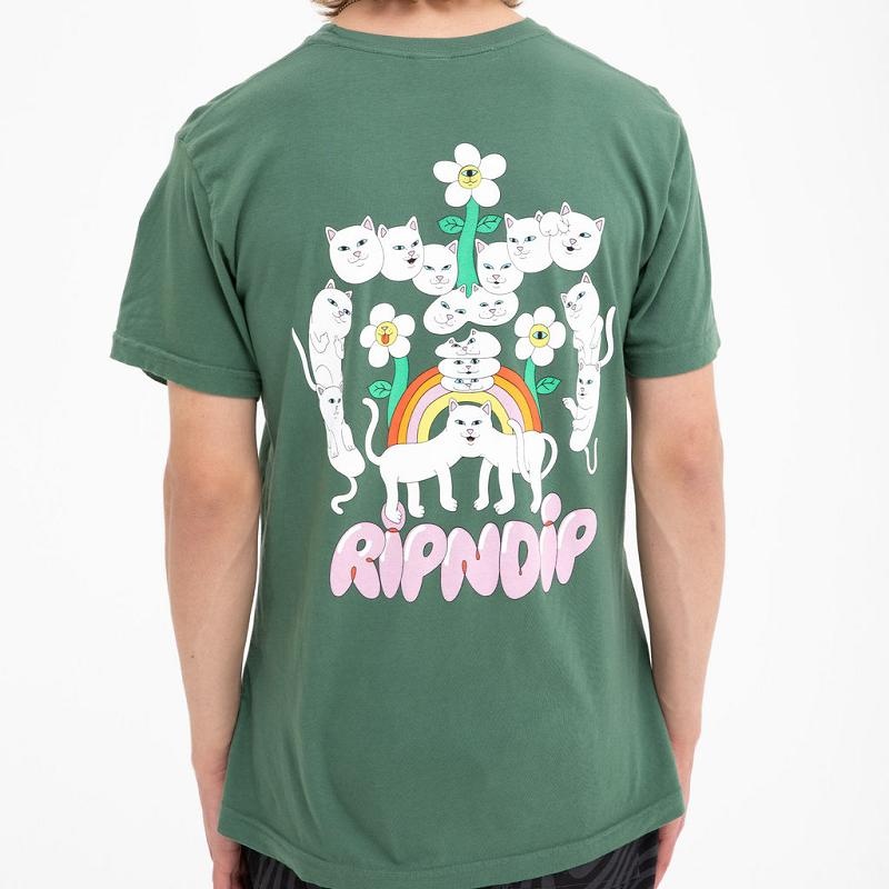 Olive Ripndip Nerms Of A Feather Pocket Shirts | USAGL2642