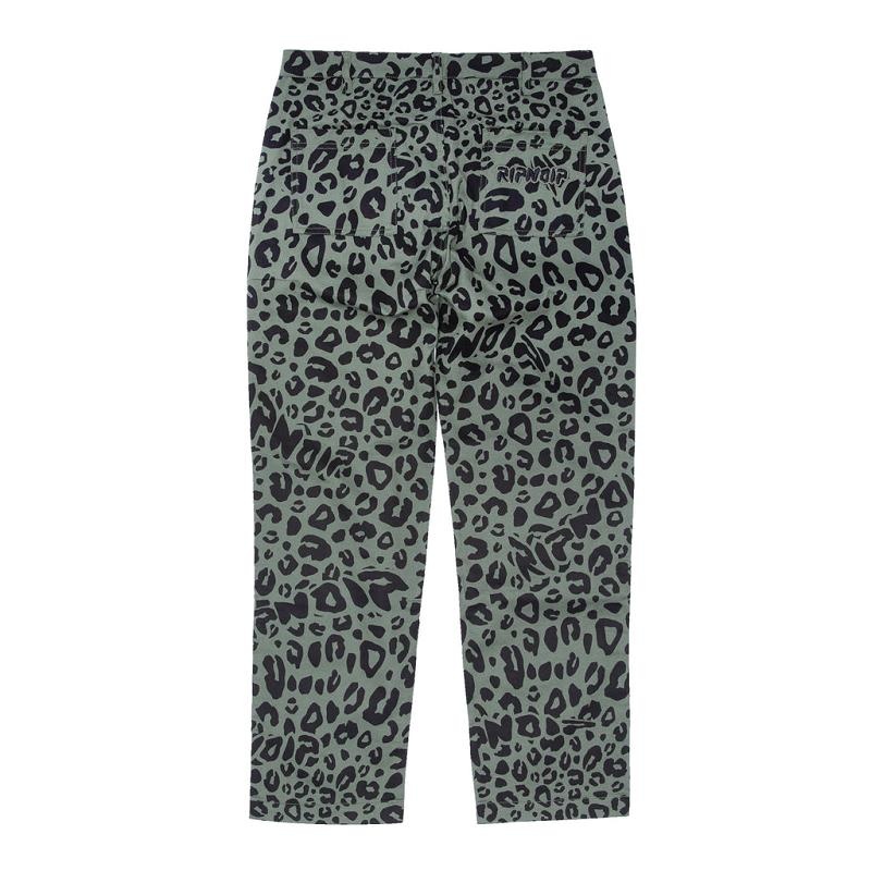 Olive Ripndip Spotted Cotton Twill Pants | USADN2599