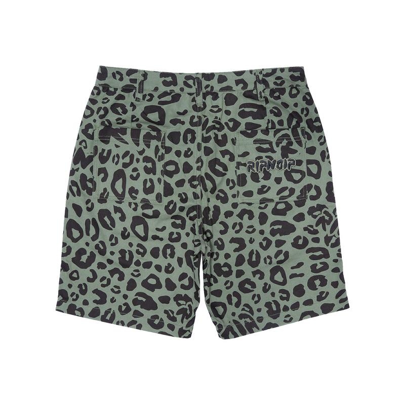 Olive Ripndip Spotted Cotton Twill Shorts | USASO2813