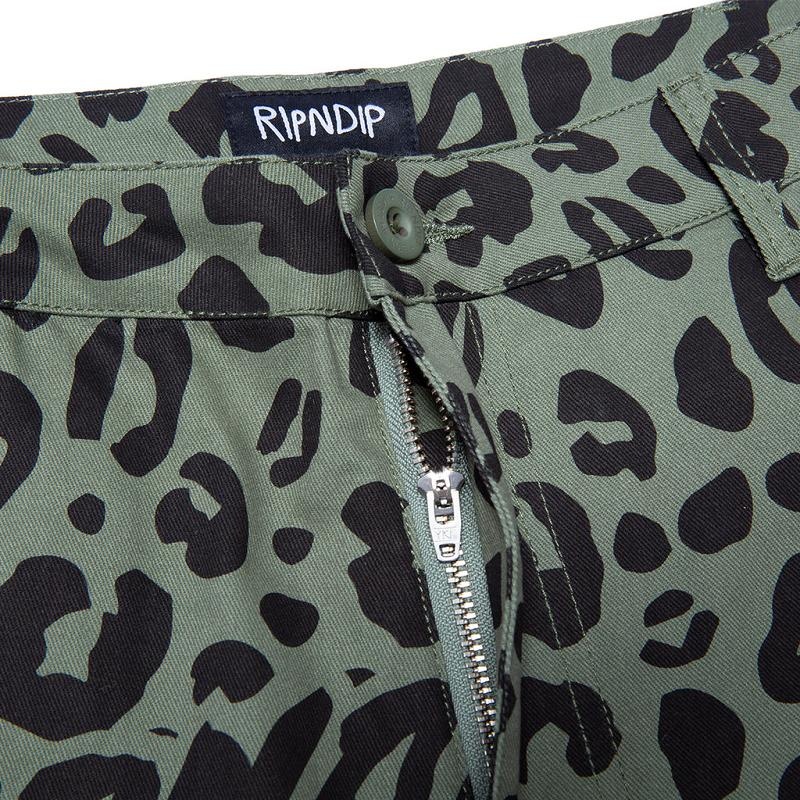 Olive Ripndip Spotted Cotton Twill Shorts | USASO2813