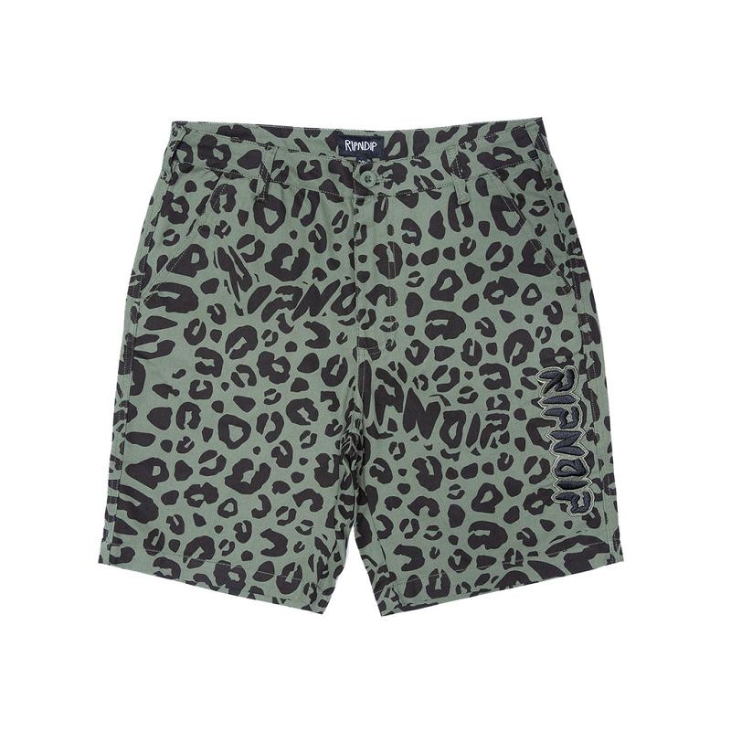 Olive Ripndip Spotted Cotton Twill Shorts | USASO2813