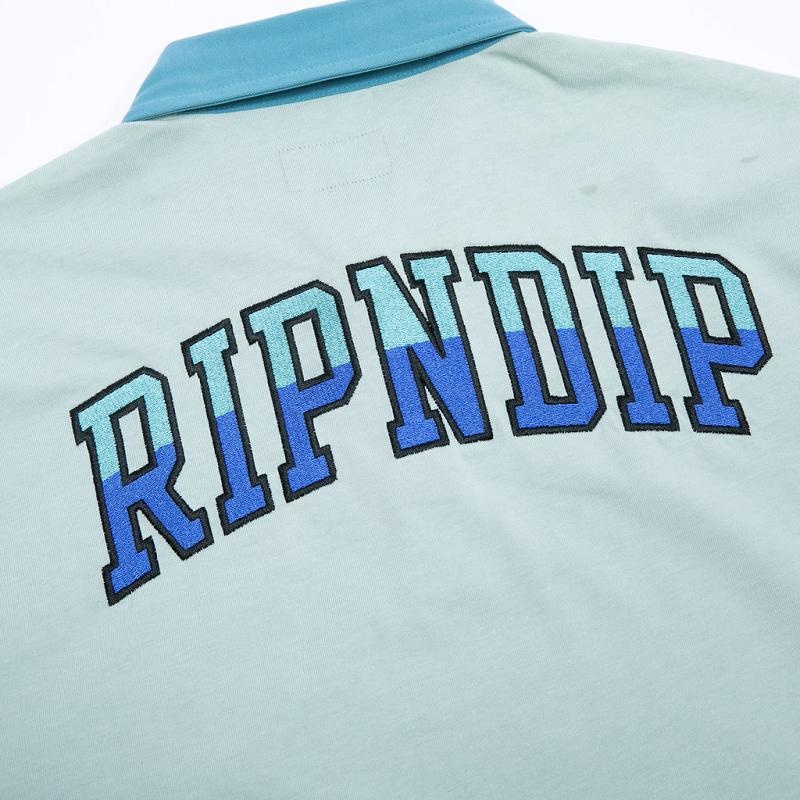 Olive Ripndip Team Spirit Long Sleeve Rugby Sweaters | USAOR2861