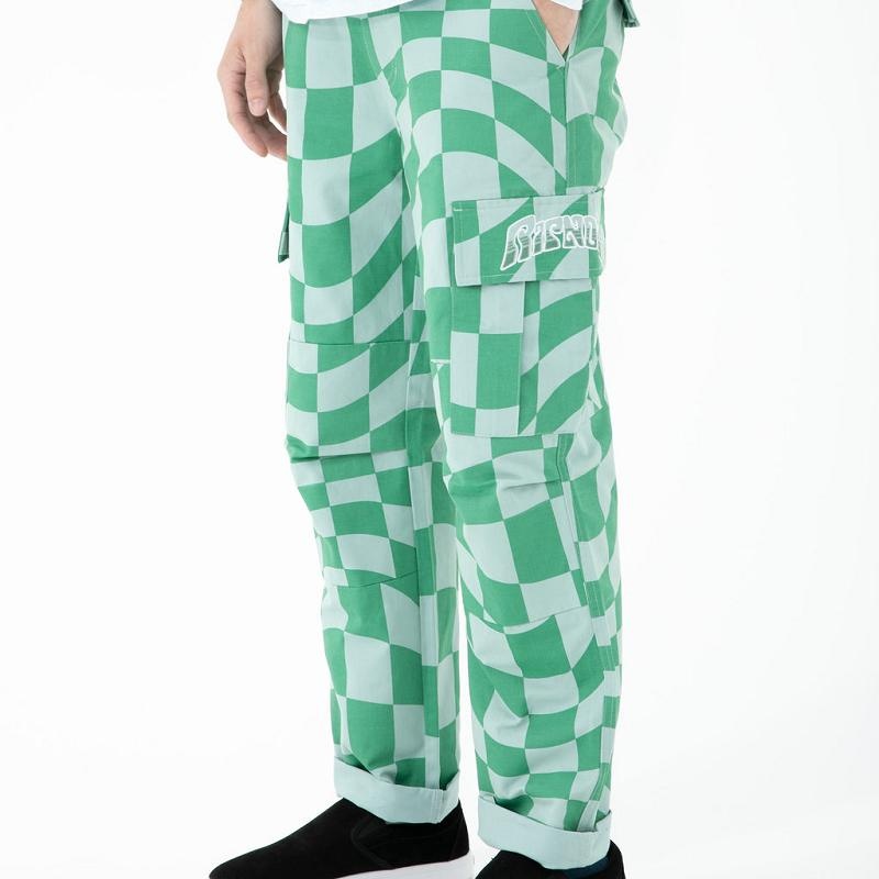 Olive / Deep Green Ripndip Checked Cargo Pants | USAMA2612