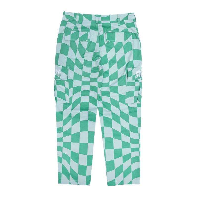 Olive / Deep Green Ripndip Checked Cargo Pants | USAMA2612